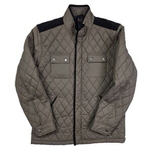 Tasso Elba Tan Brown Diamond Puffer Light Weight Field Jacket Men's Size‎ Large